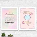 Ver imagem 1 de Kit 2 Quadros Decorativos Lei Da Mente 45x34cm - com vidro:Madeira preta