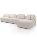 Ver imagem 6 de Sofá 5 Lugares com Chaise Direito Sala Living 388cm Arlo F04 Veludo Bege - Lyam Decor