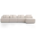 Ver imagem 2 de Sofá 5 Lugares com Chaise Direito Sala Living 388cm Arlo F04 Veludo Bege - Lyam Decor