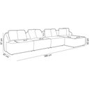 Ver imagem 4 de Sofá 5 Lugares com Chaise Direito Sala Living 388cm Arlo F04 Veludo Bege - Lyam Decor