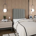 Ver imagem 6 de Cabeceira Solteiro 90cm Arlla Suede Cinza Rm