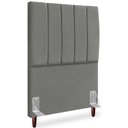 Ver imagem 1 de Cabeceira Solteiro 90cm Arlla Suede Cinza Rm