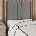 Ver imagem 2 de Cabeceira Solteiro 90cm Arlla Suede Cinza Rm