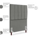 Ver imagem 3 de Cabeceira Solteiro 90cm Arlla Suede Cinza Rm