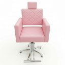 Ver imagem 1 de Cadeira Poltrona de Salão de Cabeleireiro, Barbearia e Beleza Profissional Modelo Evidence - Rosa