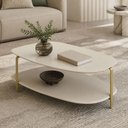 Ver imagem 1 de Mesa de Centro para Sala de Estar Orgânico Industrial 90cm Épic L05 Off White - Lyam Decor