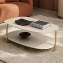 Ver imagem 4 de Mesa de Centro para Sala de Estar Orgânico Industrial 90cm Épic L05 Off White - Lyam Decor