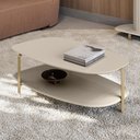 Ver imagem 3 de Mesa de Centro para Sala de Estar Orgânico Industrial 90cm Épic L05 Off White - Lyam Decor