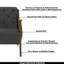 Ver imagem 3 de Poltrona Namoradeira Hand 2 Lugares Braços em Madeira Linho Chumbo G45 - Gran Belo