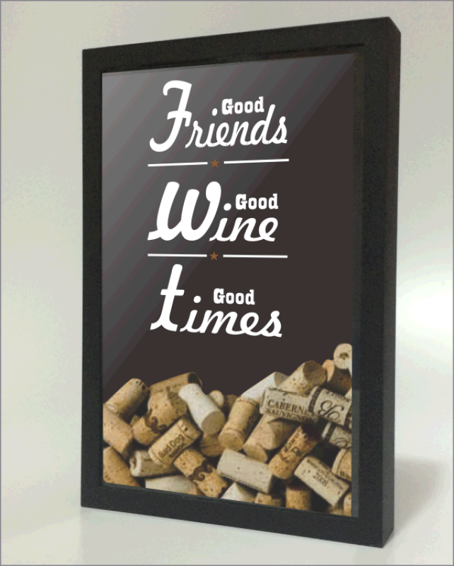 Porta Rolhas Good Friends Good Wine Good Times 30x45x5cm