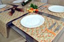 Ver imagem 1 de Jogo Americano e Caminho Matelado com 5 peças - Floral Laranja Arte & Tear Jogo Americano com Caminh
