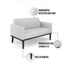 Ver imagem 2 de Sofá Namoradeira com Poltrona Base de Madeira Fixa Preto Marisa Linho D03 - D'Rossi A05 Cinza