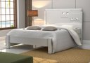 Ver imagem 1 de Cama Casal Luiza para Colchão 138x188 cm Moderna:Branco