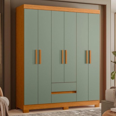 Roupeiro Solteiro 6 Portas 2 Gavetas
