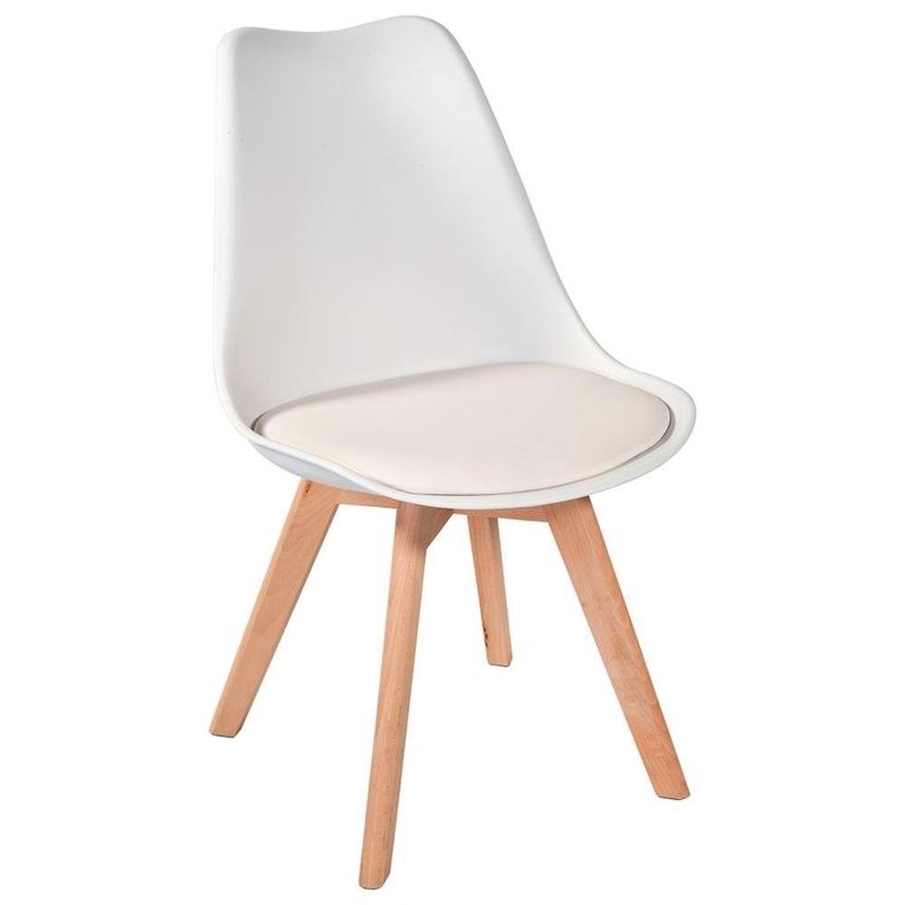 Kit C| 8 Cadeira Leda Branca - Charles Eames Wood com Almofada - 2