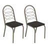 Kit 02 Cadeiras Holanda Nickel Material Sintético Preto Kappesberg - 1
