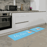 Kit Tapete de Cozinha 2 peças Feliz Páscoa Fundo Azul Único - 1