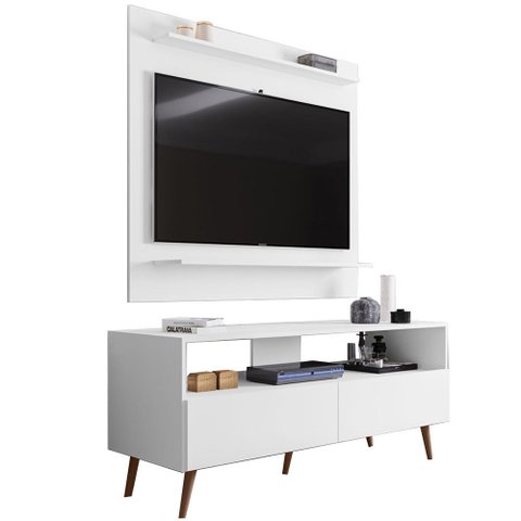 Rack para Sala de Estar Serena com Painel para Tv Gaby M05 Branco - Inoviza