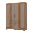Ver imagem 4 de Guarda Roupa Roupeiro Solteiro Alex B375 Briz 6 Portas 3 Gavetas Nature Avelã Henn