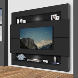 Painel Com Luzes Led Para Tv Até 55 Polegadas Monterrey 160 Preto - 1 Painel Com Luzes Led Para Tv Até 55 Polegadas Monterrey 160 Preto - 1