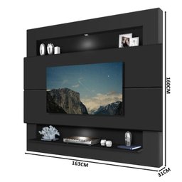 Painel Com Luzes Led Para Tv Até 55 Polegadas Monterrey 160 Preto - 4 Painel Com Luzes Led Para Tv Até 55 Polegadas Monterrey 160 Preto - 4