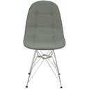 Ver imagem 3 de Kit 2 Cadeiras Charles Eames Botonê Eiffel Base Metal Cromado - Cinza