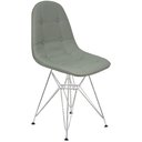 Ver imagem 5 de Kit 2 Cadeiras Charles Eames Botonê Eiffel Base Metal Cromado - Cinza