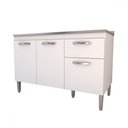 Ver imagem 3 de Balcão de Cozinha para Pia Vieira 3 Portas 1 Gaveta Branco - Pnr Móveis