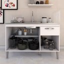 Ver imagem 2 de Balcão de Cozinha para Pia Vieira 3 Portas 1 Gaveta Branco - Pnr Móveis