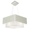 Ver imagem 2 de Lustre Pendente Duplo Quadrado Vivare Md-4066 Cúpula em Tecido 50x35cm - Bivolt Rustico-cinza-