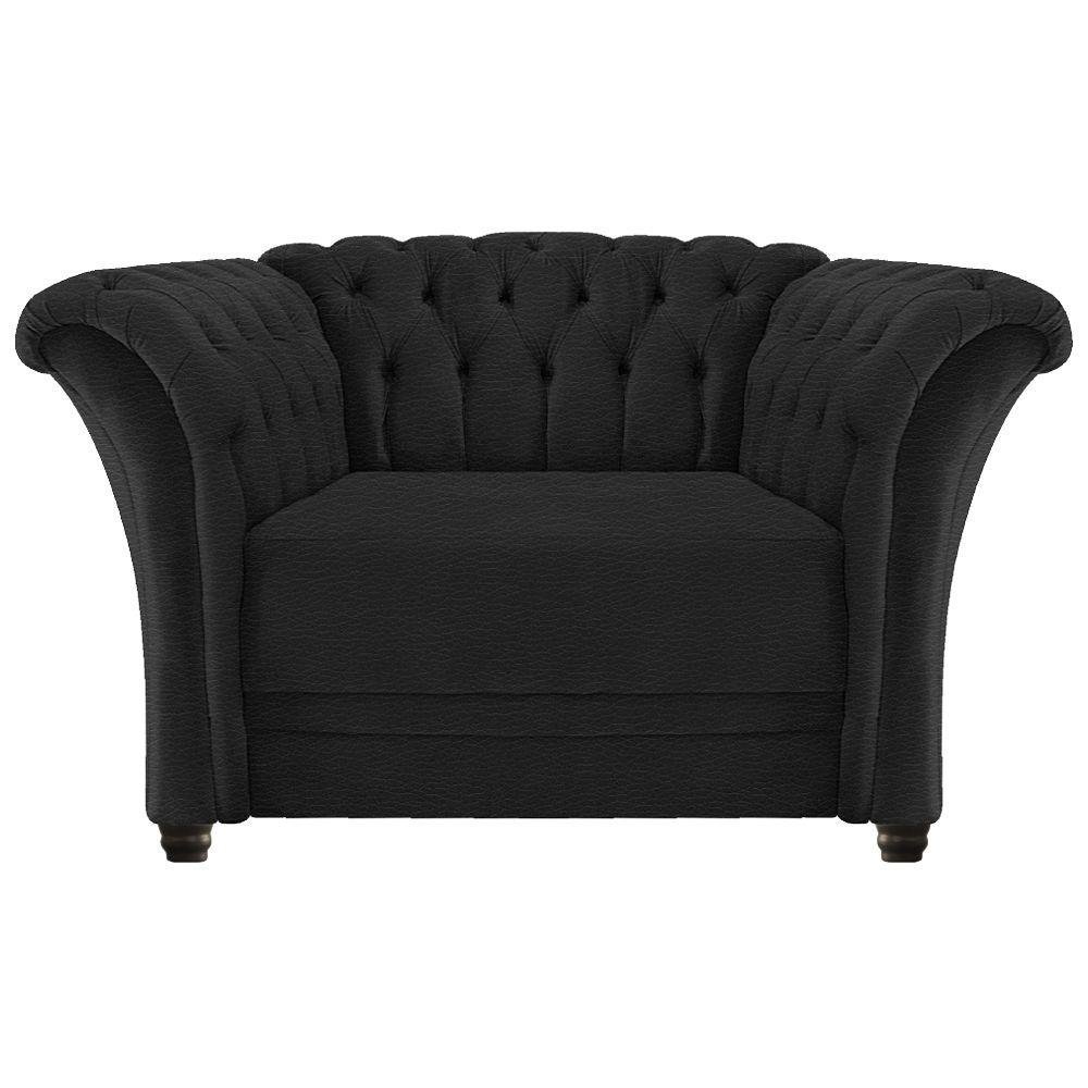 Poltrona Decorativa Chesterfield Preto - 1