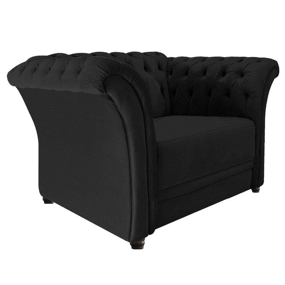 Poltrona Decorativa Chesterfield Preto - 6