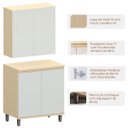Ver imagem 2 de Kit Armário Aéreo e Balcão 2 Portas 80 Cm Aurora Cinza Cristal Pet/cinza Cristal