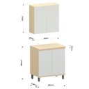 Ver imagem 4 de Kit Armário Aéreo e Balcão 2 Portas 80 Cm Aurora Cinza Cristal Pet/cinza Cristal