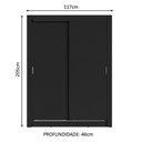 Ver imagem 4 de Guarda-roupa Solteiro Madesa Dallas 2 Portas de Correr 2 Gavetas