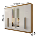 Ver imagem 2 de Guarda Roupa da Vinci 6 Pts com Espelho D Doro Móveis