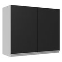 Ver imagem 1 de Armário de Cozinha Aéreo 100% MDF 80 cm 2 Portas Branco/Preto Acordes Madesa