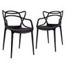 Conjunto com 2 Cadeiras Monobloco Allegra Preta - 1