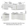 Armário de Cozinha Completa de Canto 100% MDF 409cm Frentes Branco Brilho Acordes Madesa 01 - 4