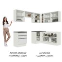 Ver imagem 6 de Armário de Cozinha Completa de Canto 100% MDF 409cm Frentes Branco Brilho Acordes Madesa 01