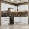 Armário de Cozinha Completa de Canto 100% MDF 409cm Frentes Branco Brilho Acordes Madesa 01 - 2