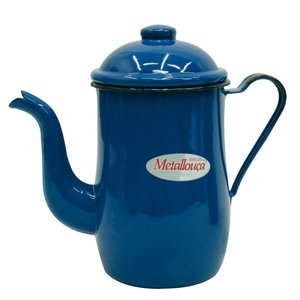 Bule Leiteira em Aço Esmaltado 1,25 Litros para Café Azul