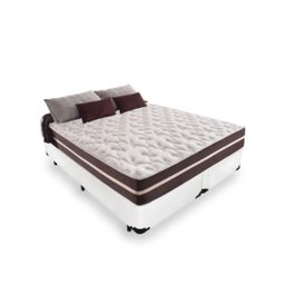 Cama Box Queen Branco + Colchão de Molas - Anjos - Classic Superlastic - 158x198x57cm - 1