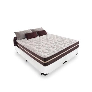Cama Box Queen Branco + Colchão de Molas - Anjos - Classic Superlastic - 158x198x57cm