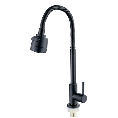Torneira Preto Fosco Cozinha Flexível Água Fria 1/4 Gourmet