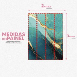 Papel de Parede Painel 3D Mármore Azul e Amarelo Viníl 2M Revestimento Pedra Requinte Auto Colante - 5