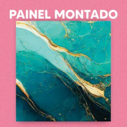 Papel de Parede Painel 3D Mármore Azul e Amarelo Viníl 2M Revestimento Pedra Requinte Auto Colante - 3