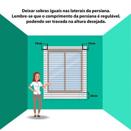 Persiana Horizontal PVC 25mm BLOCK LUXO  80larg x 220alt Branca - Quarto/Sala/ Escritório/Cozinha/La - 6