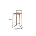 Ver imagem 2 de Banqueta Alta Decorativa Pietra em Suede com Armação Dourada - Rose