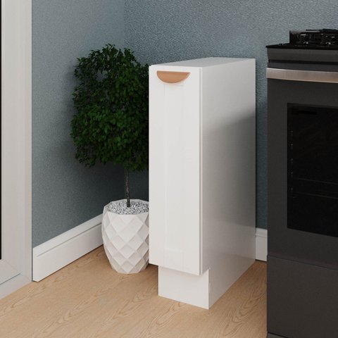 Balcão Porta Tempero Planejado 20cm sem Tampo Arizona CabeCasa MadeiraOriginals Branco